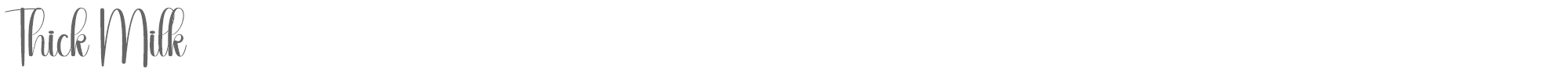 Sample characters Thick Milk Font
